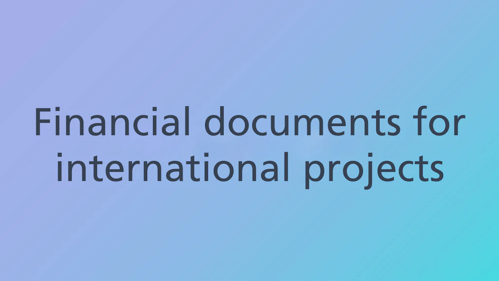 Financial documents for international projects