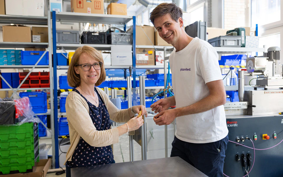 Susanne Miescher Schwenninger, Head of the Food Biotechnology Research Group at ZHAW and Patrick Rühs, Head of Science at Planted