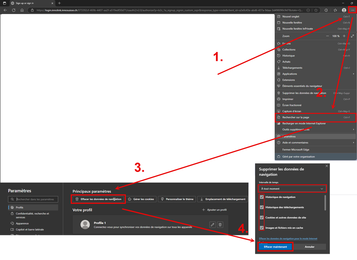 Ce problème est lié aux fichiers Internet temporaires ou aux cookies enregistrés dans votre navigateur.