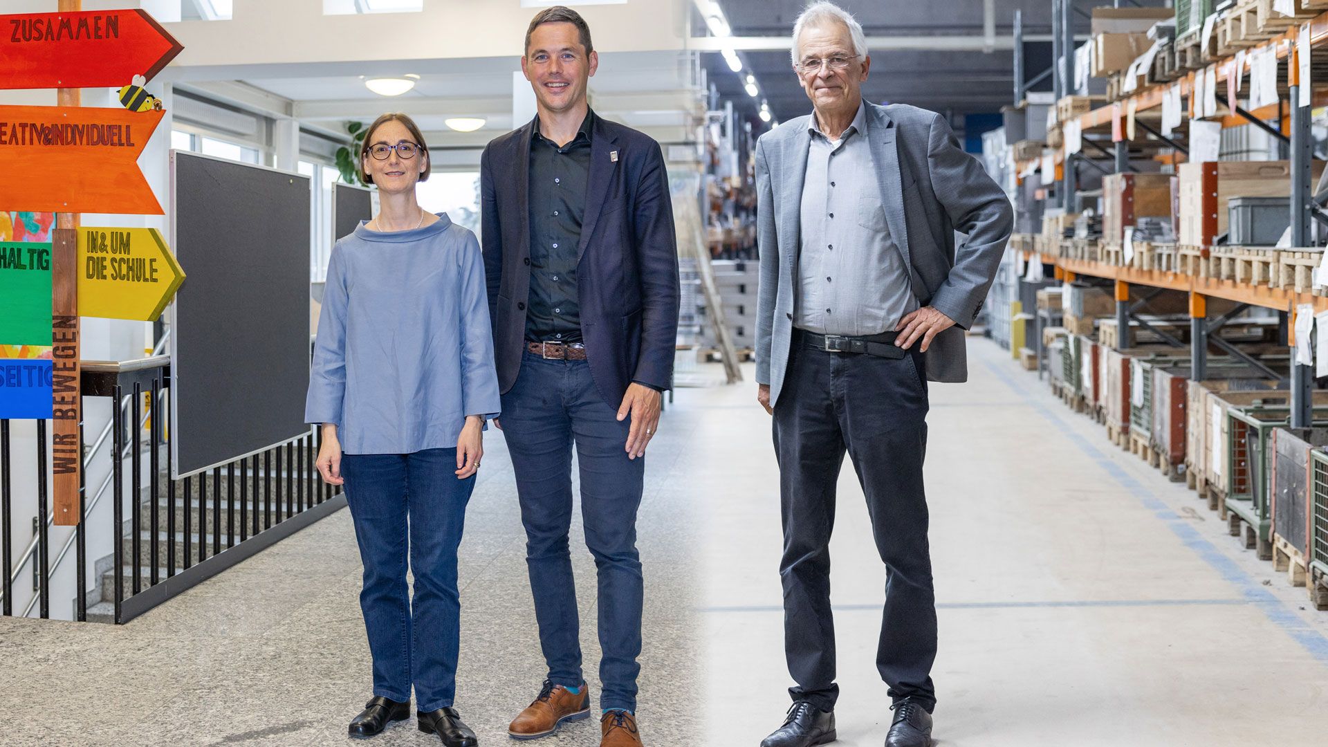 Karin Manz, docente di Sviluppo dell’insegnamento e Ricerca sull’insegnamento presso la FHNW, Mathias Müller, partner per l’attuazione del progetto della scuola di Lichtensteig e Elmar Fischer, direttore generale di Novex AG